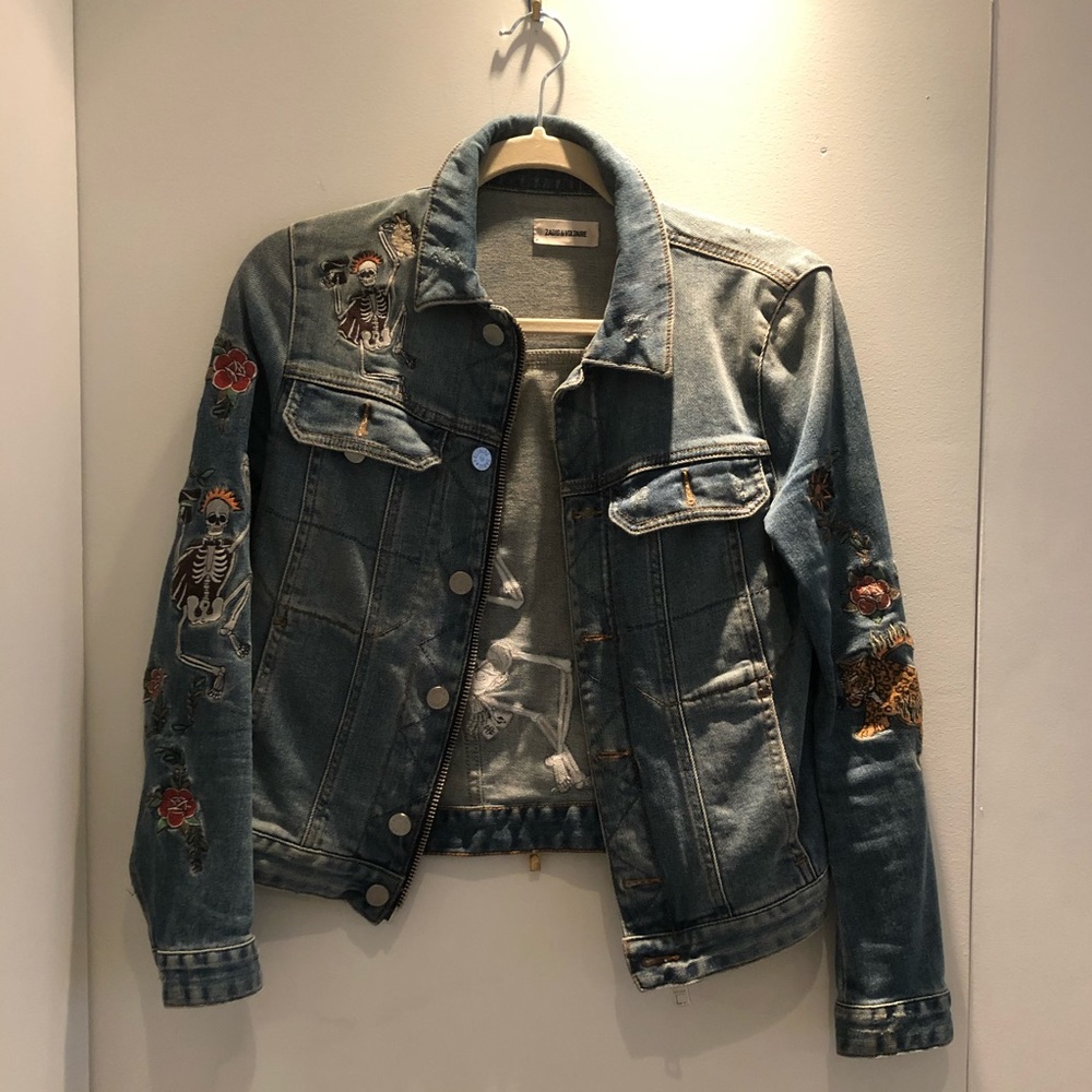 Zadig Kioky Embroidered Tattoo Denim Jacket - Picture 4 of 7